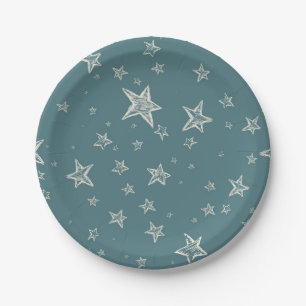 Stars pattern paper plate