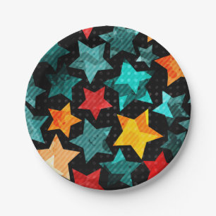 Stars pattern paper plate