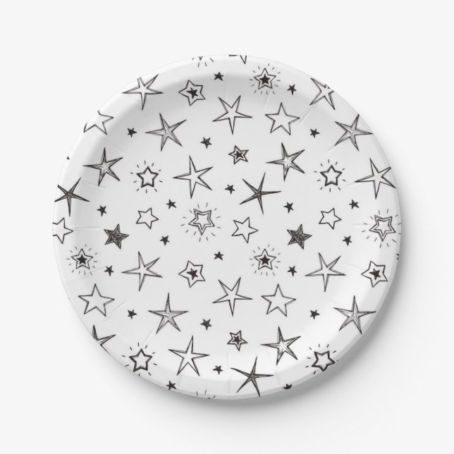 Stars pattern paper plate (Front)