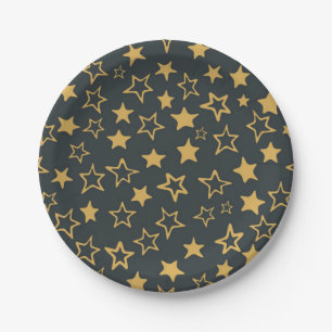 Stars pattern paper plate