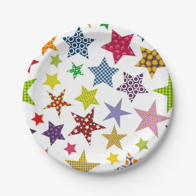 Stars pattern paper plate (Front)