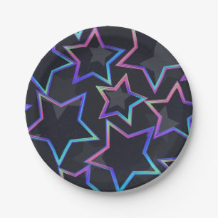 Stars pattern paper plate