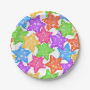 Stars pattern paper plate
