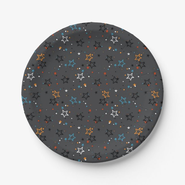 Stars pattern paper plate (Front)