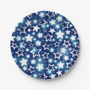 Stars pattern paper plate