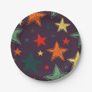 Stars pattern paper plate