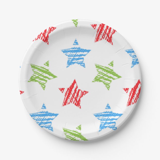 Stars pattern paper plate (Front)