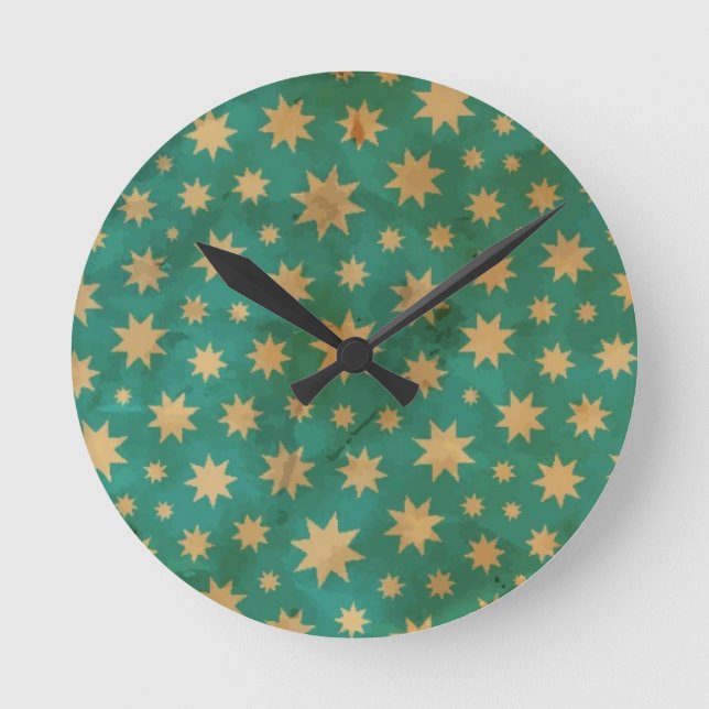 Stars pattern round clock (Front)
