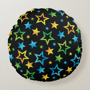 Stars pattern round cushion