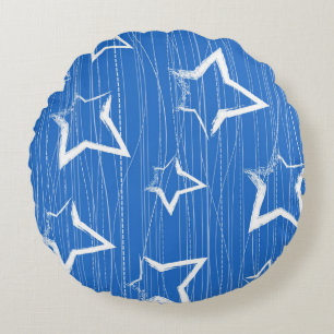 Stars pattern round cushion