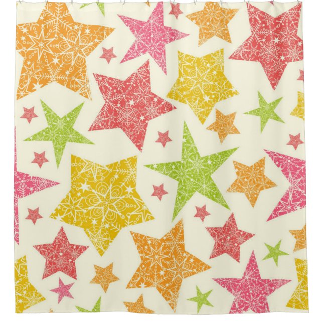 Stars pattern shower curtain (Front)