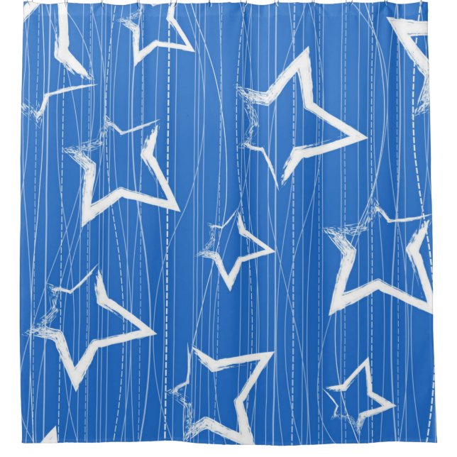 Stars pattern shower curtain (Front)