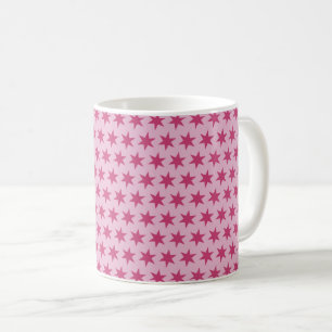 Stars Pattern Trending Colours Lilac Pink Maroon Coffee Mug