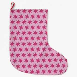 Stars Pattern Trending Colours Lilac Pink Maroon Large Christmas Stocking