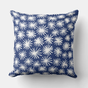 Stars Pattern - White on  Blue #1D336D Cushion
