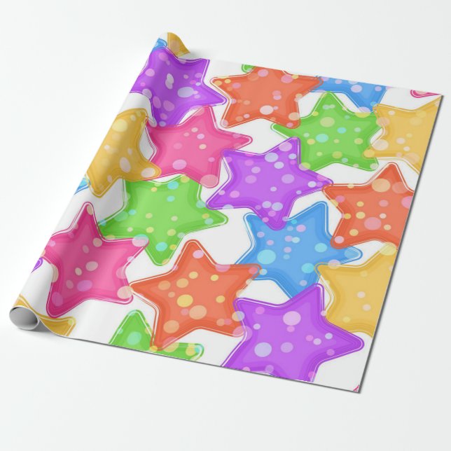 Stars pattern wrapping paper (Unrolled)