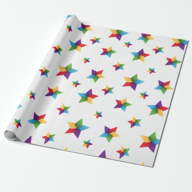 Stars pattern wrapping paper (Unrolled)