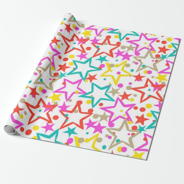 Stars pattern wrapping paper (Unrolled)