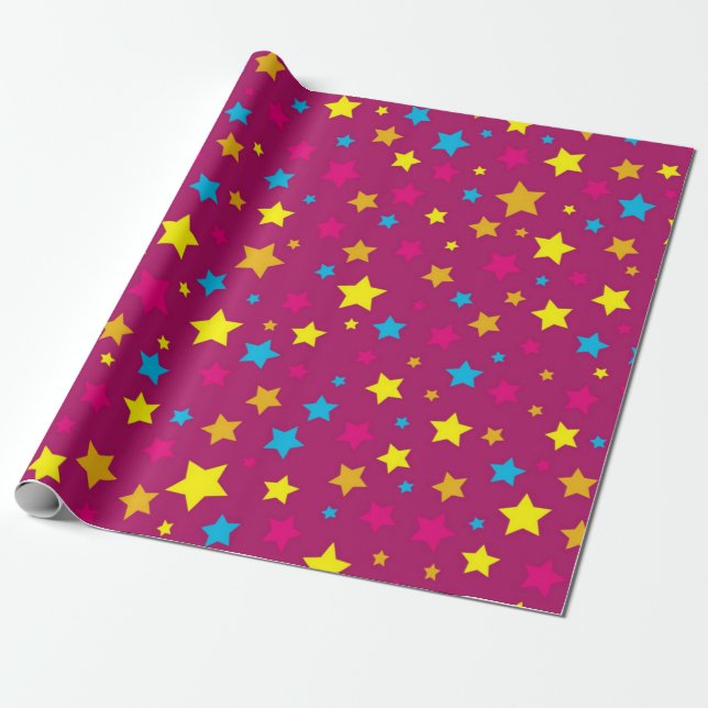 Stars pattern wrapping paper (Unrolled)