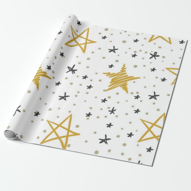 Stars pattern wrapping paper (Unrolled)