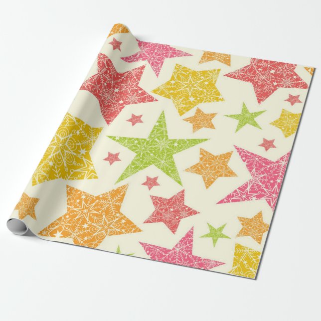 Stars pattern wrapping paper (Unrolled)