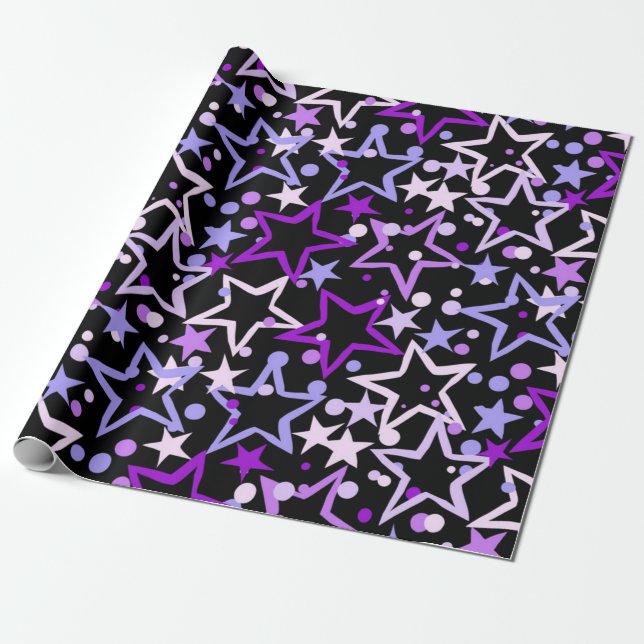 Stars pattern wrapping paper (Unrolled)