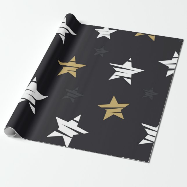 Stars pattern wrapping paper (Unrolled)