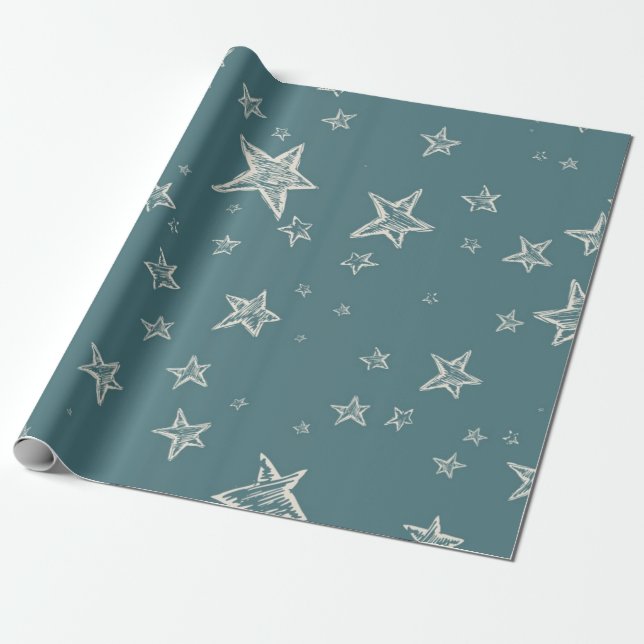 Stars pattern wrapping paper (Unrolled)