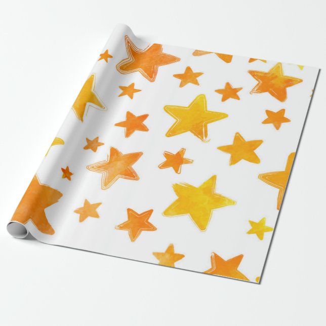 Stars pattern wrapping paper (Unrolled)