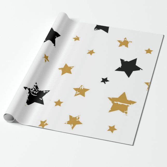 Stars pattern wrapping paper (Unrolled)