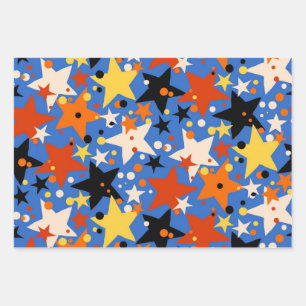 Stars pattern wrapping paper sheet