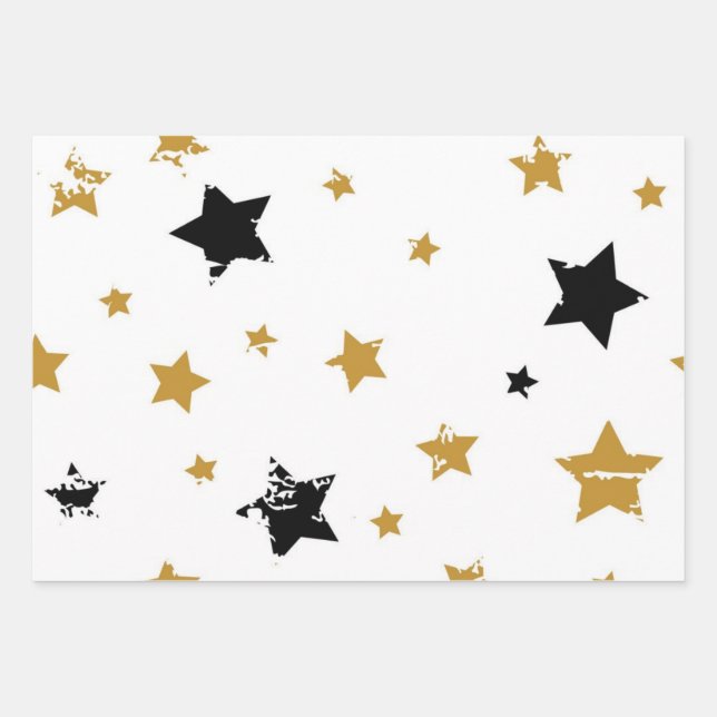 Stars pattern wrapping paper sheet (Front)