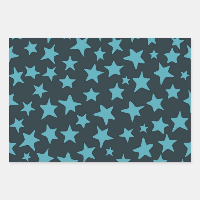 Stars pattern wrapping paper sheet (Front)