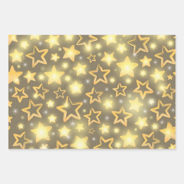 Stars pattern wrapping paper sheet (Front)