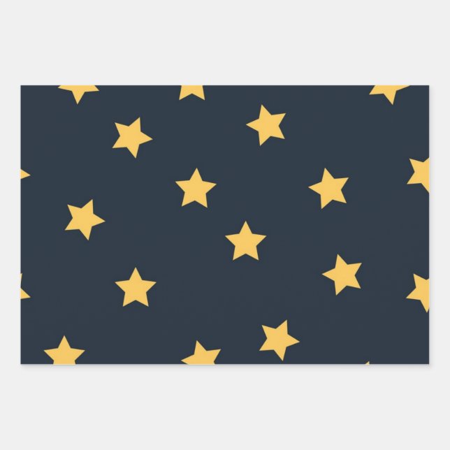 Stars pattern wrapping paper sheet (Front)