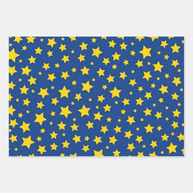 Stars pattern wrapping paper sheet (Front)
