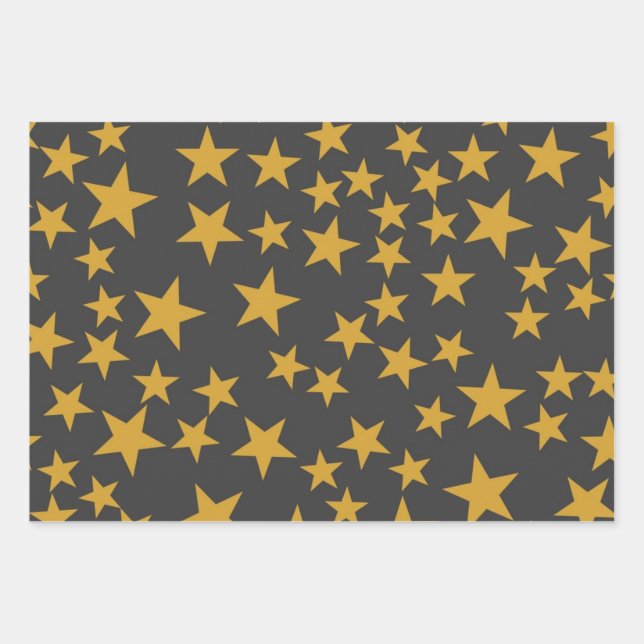 Stars pattern wrapping paper sheet (Front)