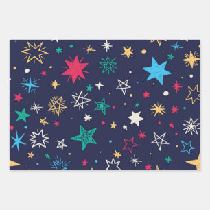 Stars pattern wrapping paper sheet