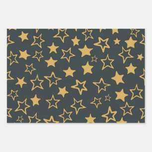 Stars pattern wrapping paper sheet