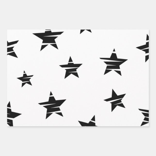 Stars pattern wrapping paper sheet (Front)