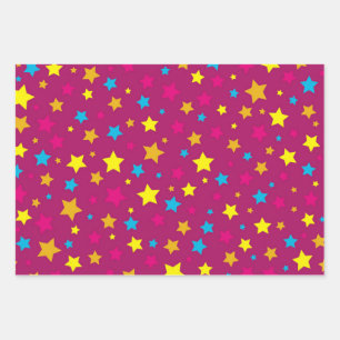 Stars pattern wrapping paper sheet