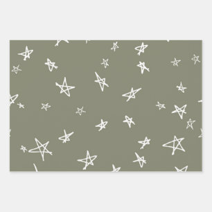 Stars pattern wrapping paper sheet