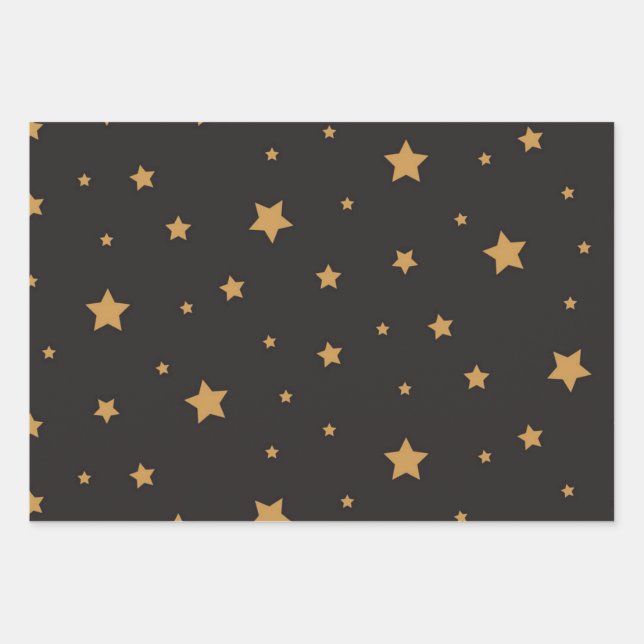 Stars pattern wrapping paper sheet (Front)