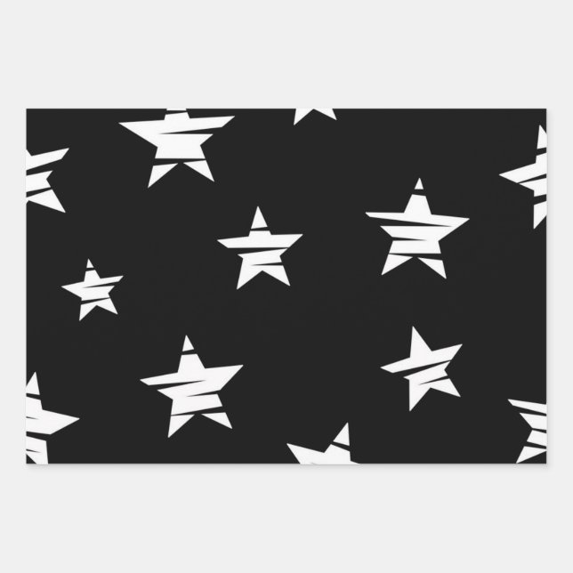 Stars pattern wrapping paper sheet (Front)