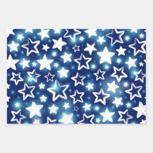 Stars pattern wrapping paper sheet