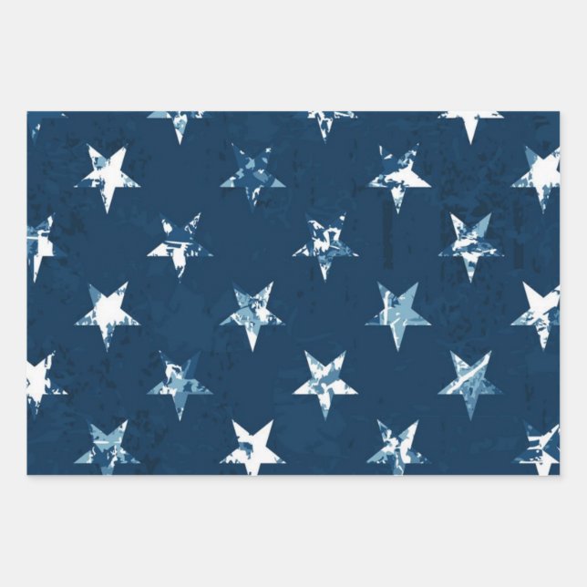 Stars pattern wrapping paper sheet (Front)