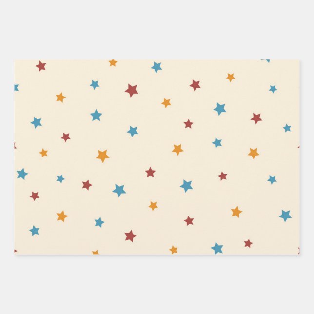 Stars pattern wrapping paper sheet (Front)