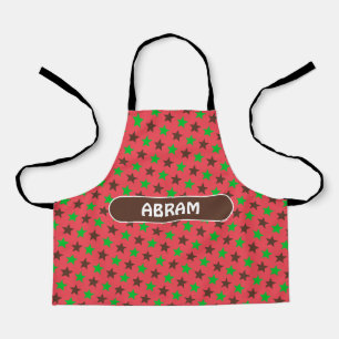 Stars Peach Green Minimal Pattern Apron
