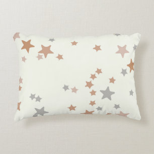 Stars pillow in neutral pink and grey