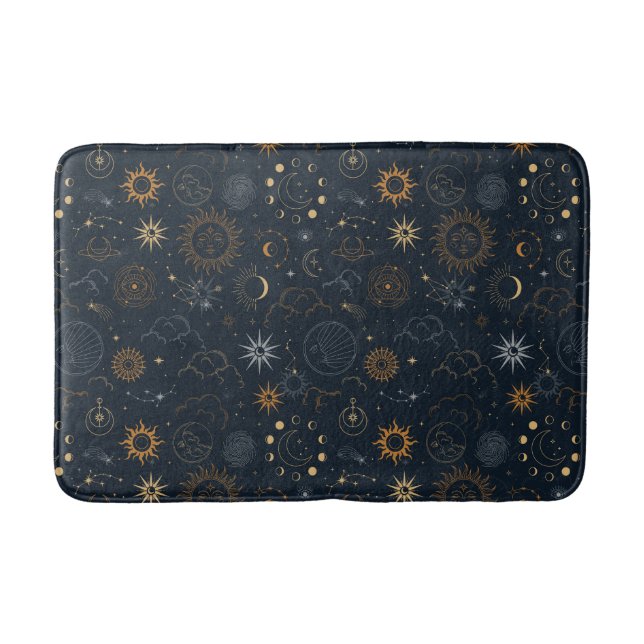 Stars & Planets Pattern Bath Mat (Front)